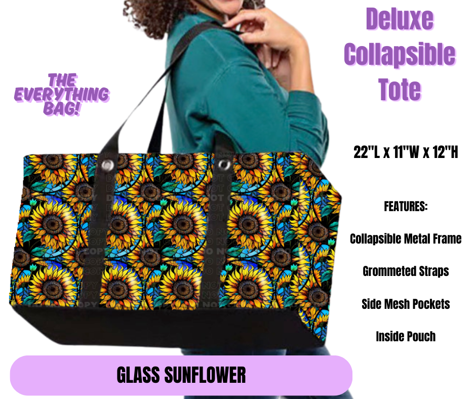 Glass Sunflower Collapsible Tote