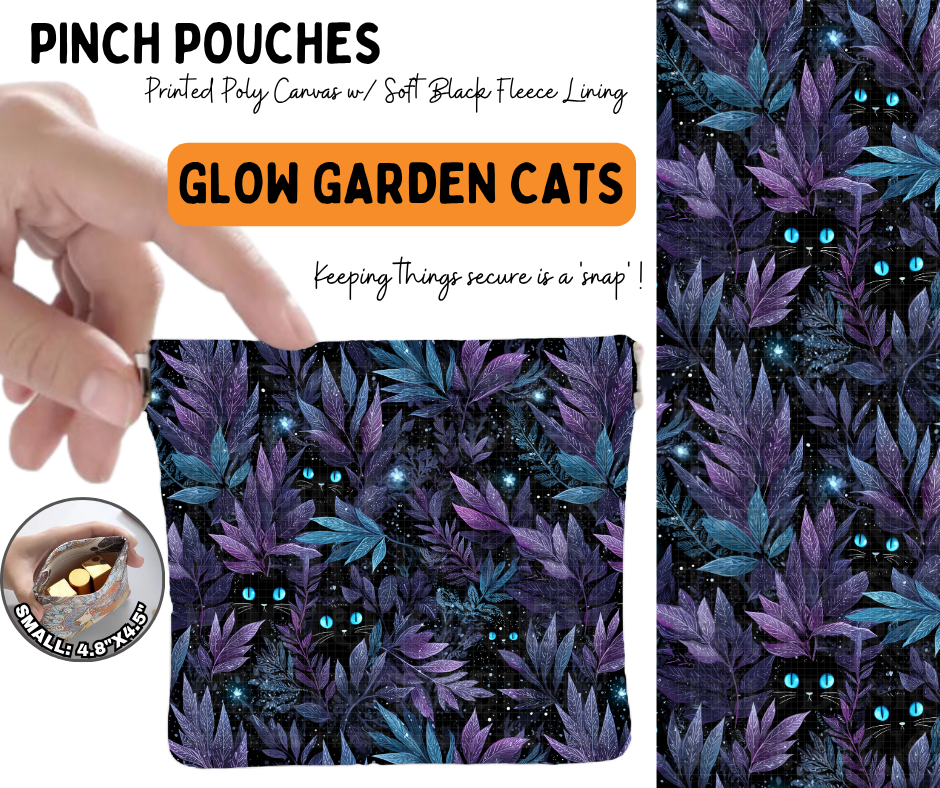 Glow Garden Cats Pinch Pouches