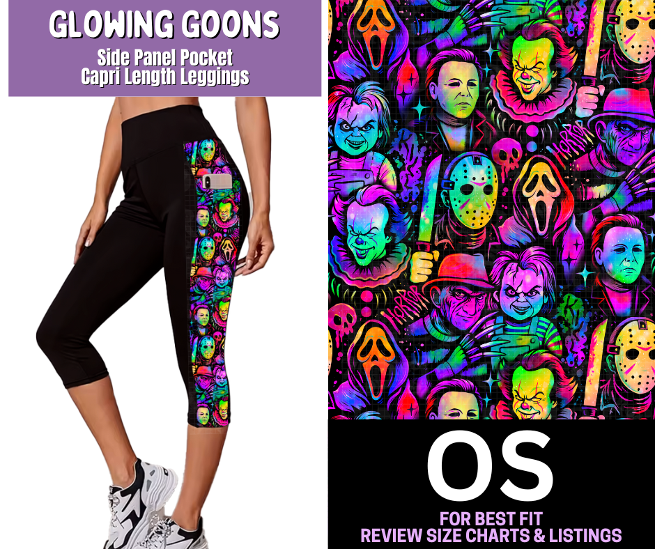 Glowing Goons Side Panel Pocket Capri Length Leggings
