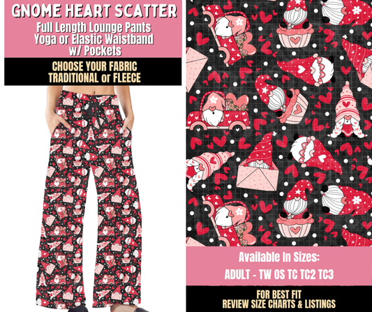 Preorder! Closes 10/15. ETA Jan. Gnome Heart Scatter Lounge Pants Choose Fleece or Traditional