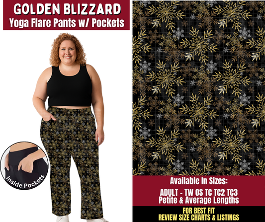 Preorder! Closes 8/24. ETA Nov. Golden Blizzard Yoga Flare Pants