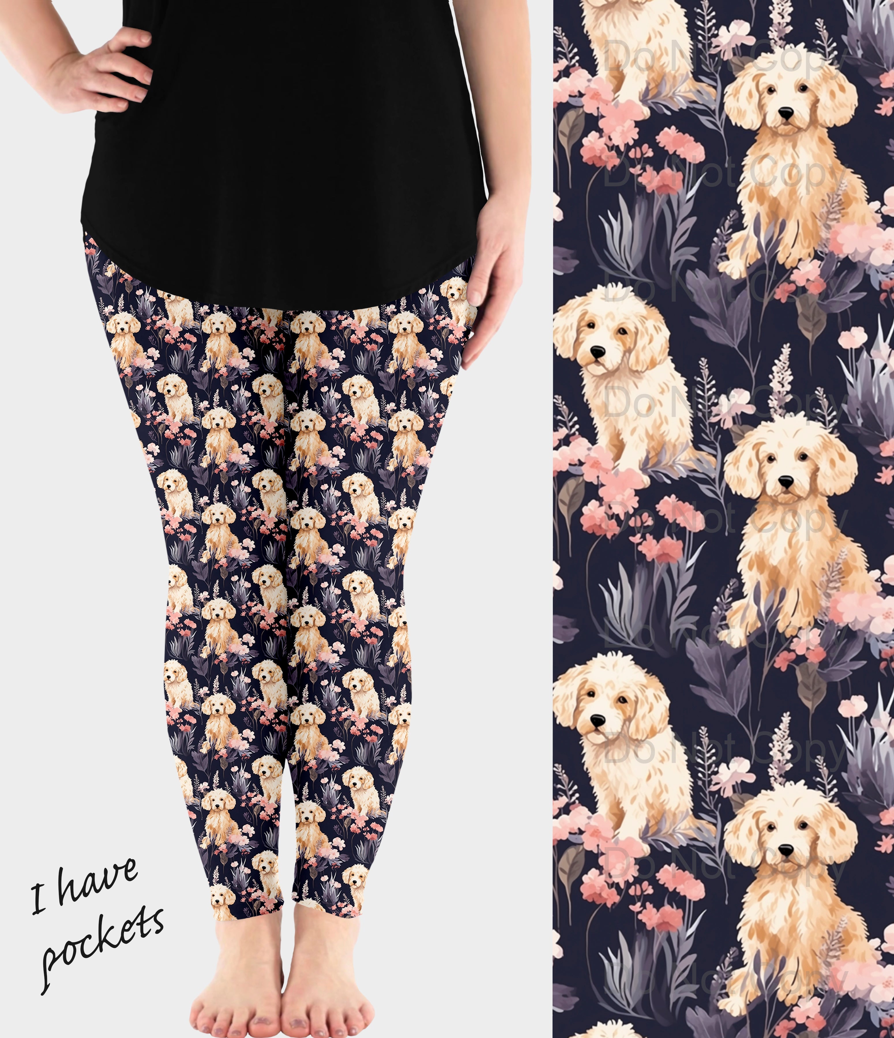 RTS - Goldendoodle Leggings w/ Pockets