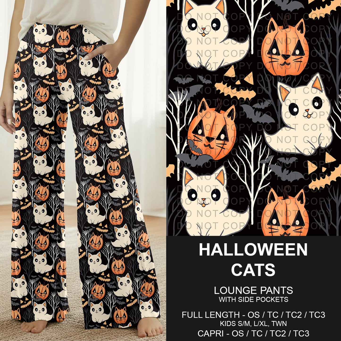 B295 - Preorder Halloween Cats Lounge Pants (Closes 6/14. ETA: late Aug.)