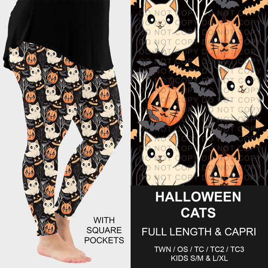 B295 - Preorder Halloween Cats Leggings w/ Pockets (Closes 6/14. ETA: late Aug.)