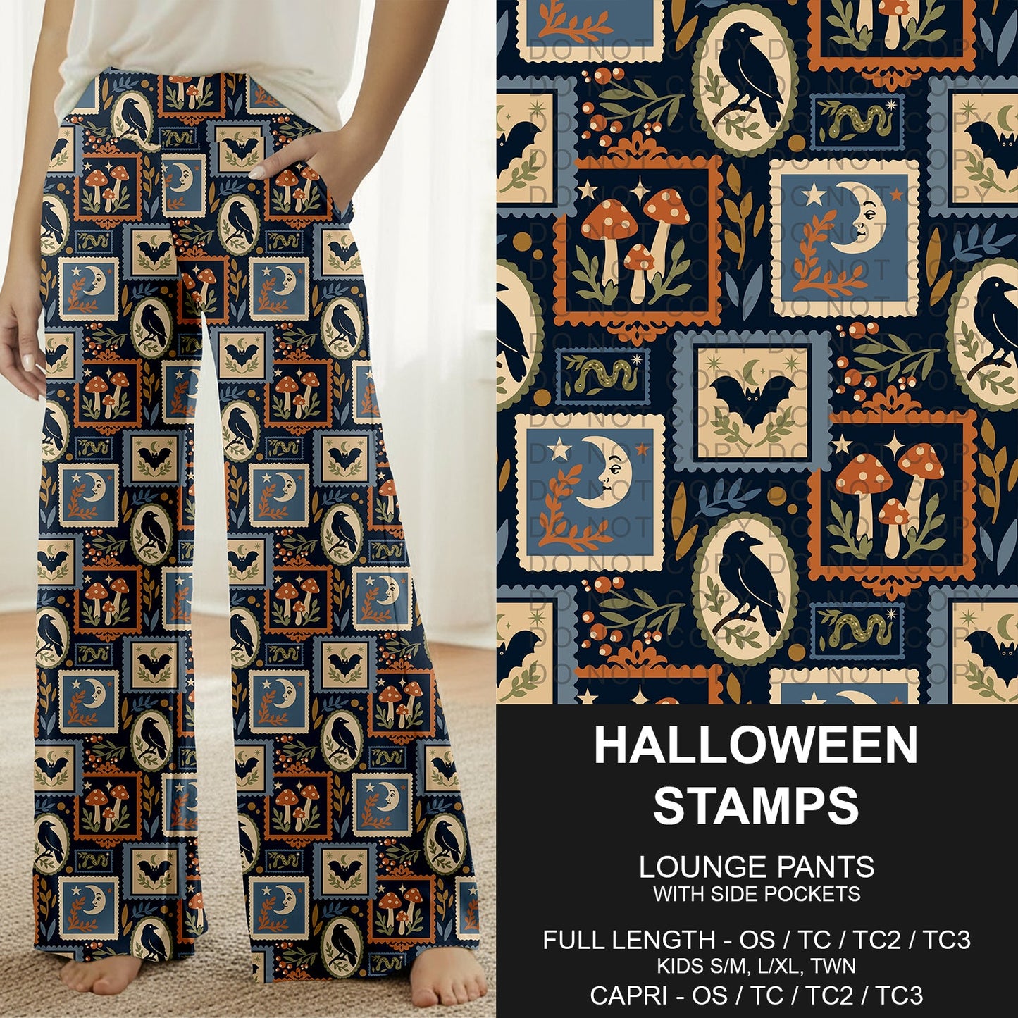 B307 - Preorder Halloween Stamps Lounge Pants (Closes 8/02. ETA: early Oct.)