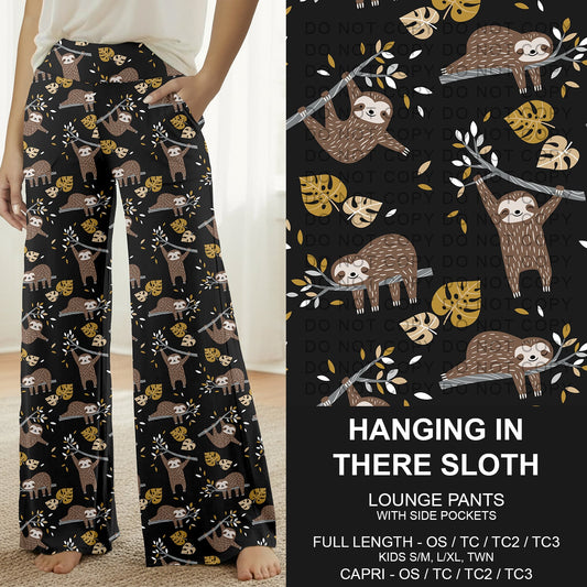 B296 - Preorder Hanging in There Sloth Lounge Pants (Closes 6/21. ETA: late Aug.)