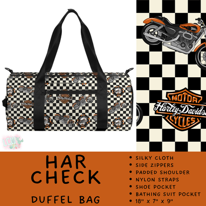Batch #609 - Travel Collection 2 - Closes 11/6 - ETA early Jan - Har Check Duffel Bag