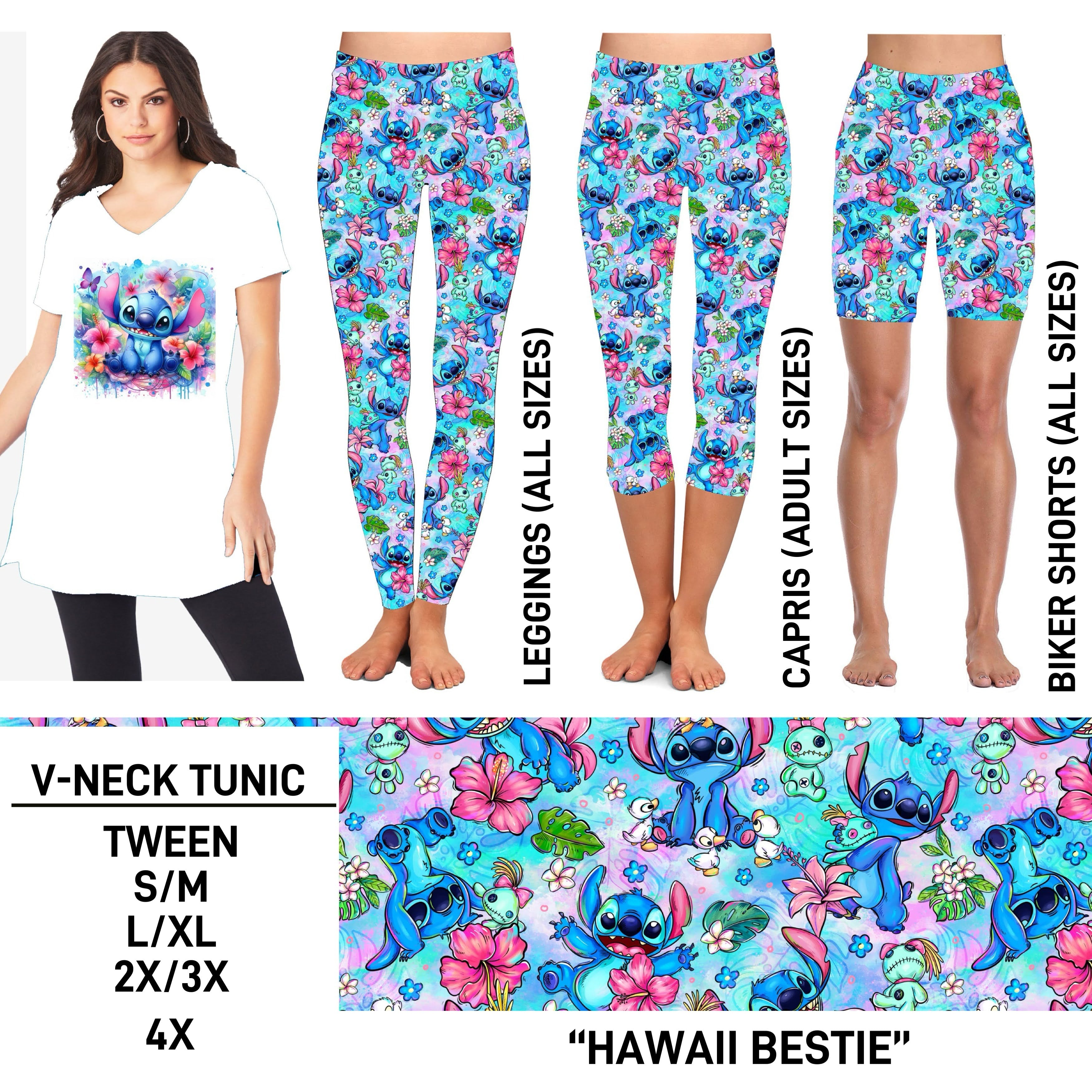 TS2N - Hawaii Bestie V-Neck Tunic - Preorder ETA: Mid-Feb