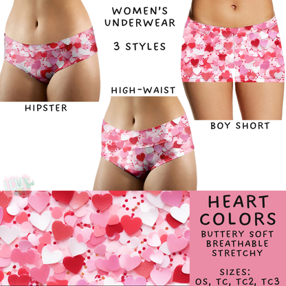 Batch #612 - Valentine's Matching Underwear - Closes 11/11 - ETA mid Jan - Heart Colors Women's Underwear