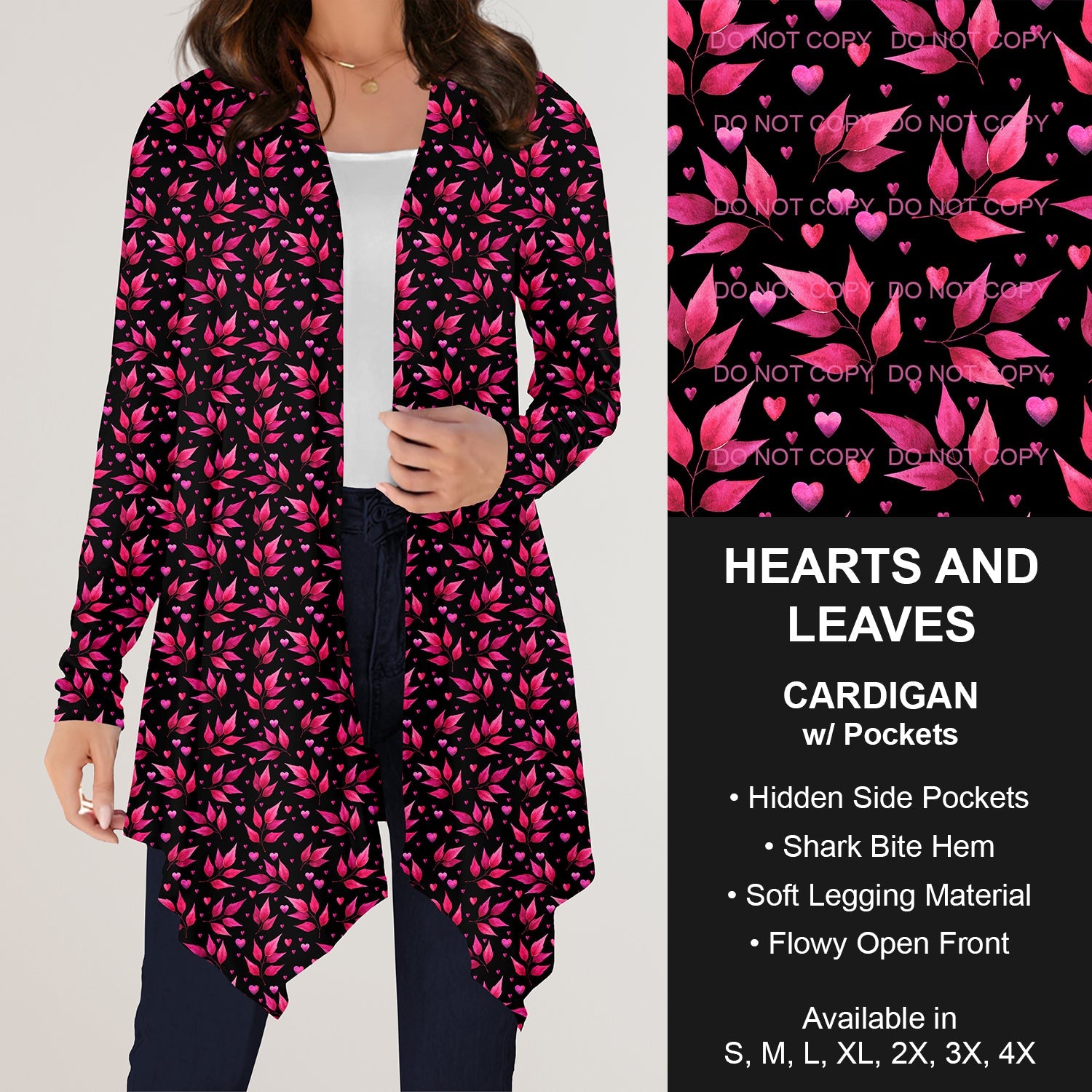 B197 Preorder - Hearts and Leaves Cardigan w/ Pockets (Closes 12/01. ETA: late Jan.)