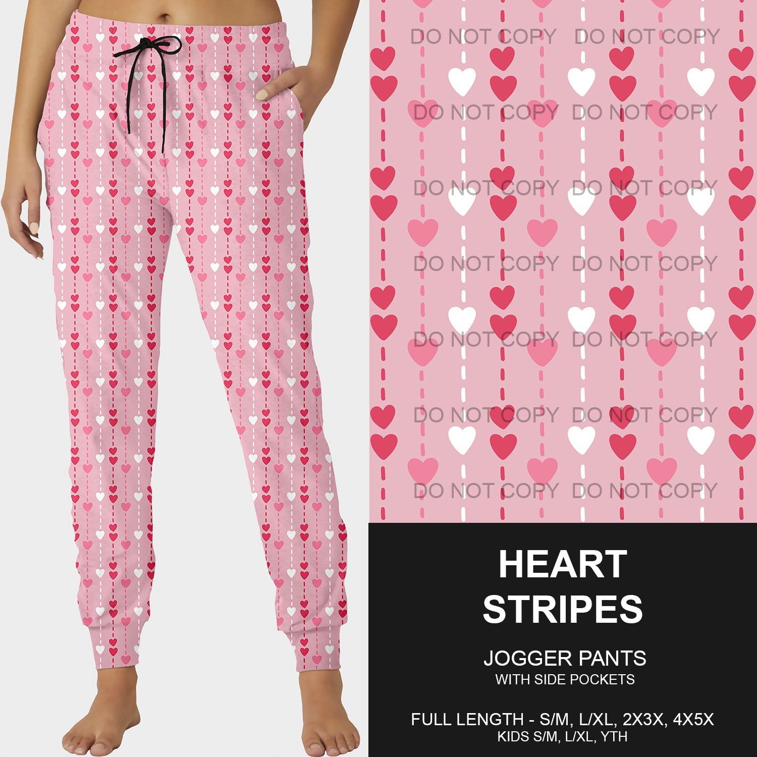 B196 - Preorder Heart Stripes Joggers (Closes 11/24. ETA late Jan.)