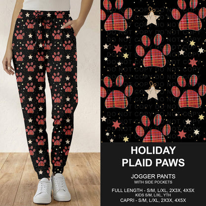 B303 - Preorder Holiday Plaid Paws Joggers (Closes 7/26. ETA: early Oct.)