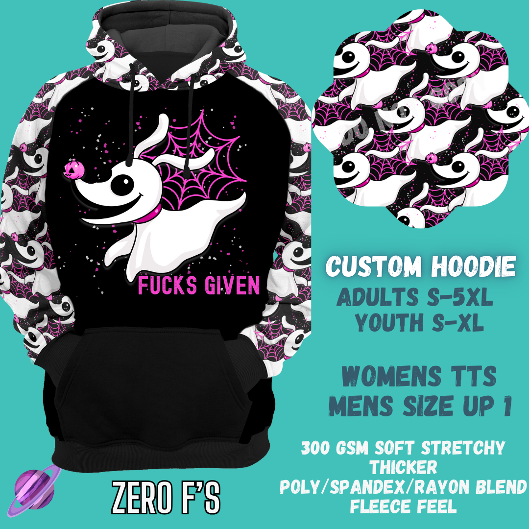 ZERO F'S - CUSTOM DESIGNED HOODIE RUN PREORDER CLOSING 9/27