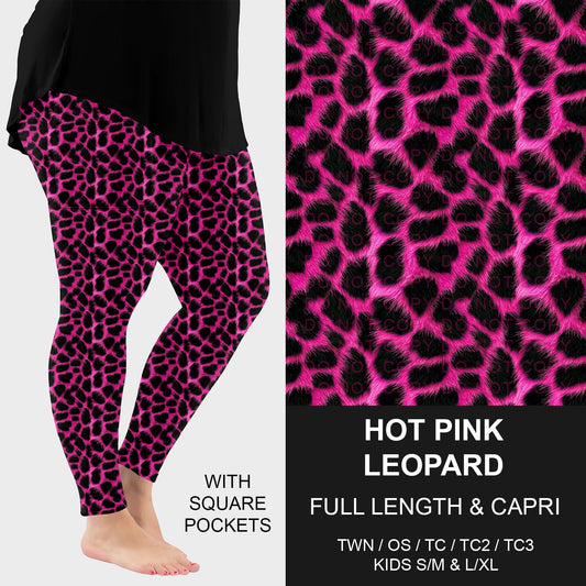 B298 - Preorder Hot Pink Leopard Leggings w/ Pockets (Closes 7/05. ETA: early Sept.)