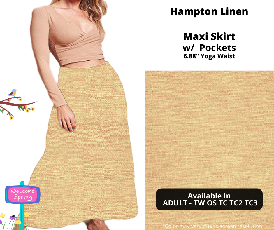 Preorder! Closes 1/15. ETA April. Hampton Linen Maxi Skirt