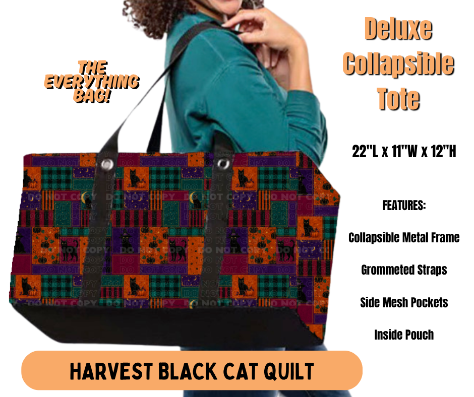 Preorder! Closes 7/2. ETA Oct. Harvest Black Cat Moon Collapsible Tote
