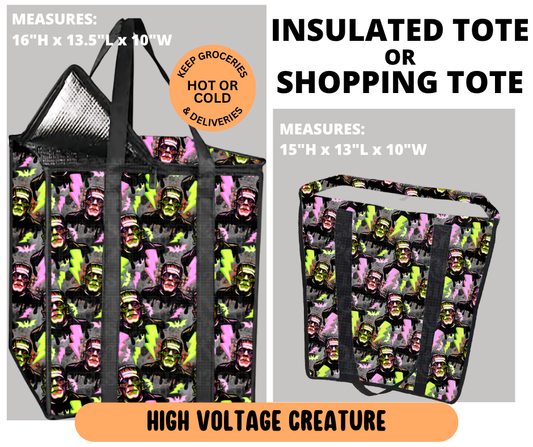 Preorder! Closes 6/29. ETA Sept. High Voltage Creature Shopping & Insulated Tote