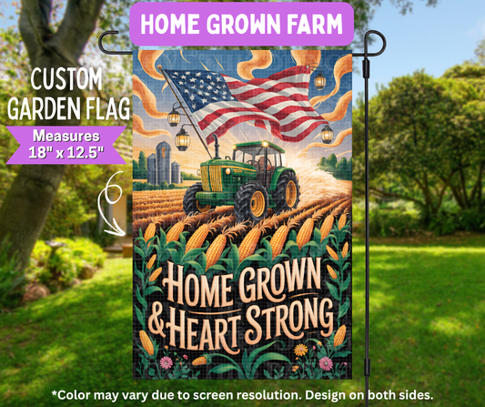 Home Grown Farm Garden Flag