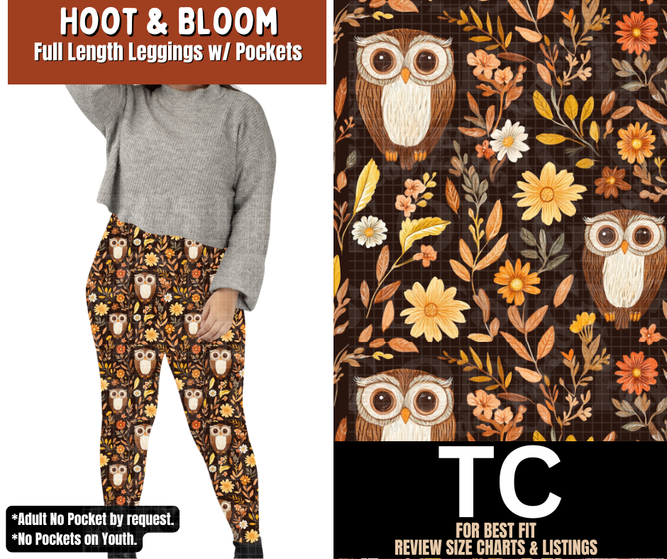 Hoot & Bloom Full Length Leggings w/ Pockets