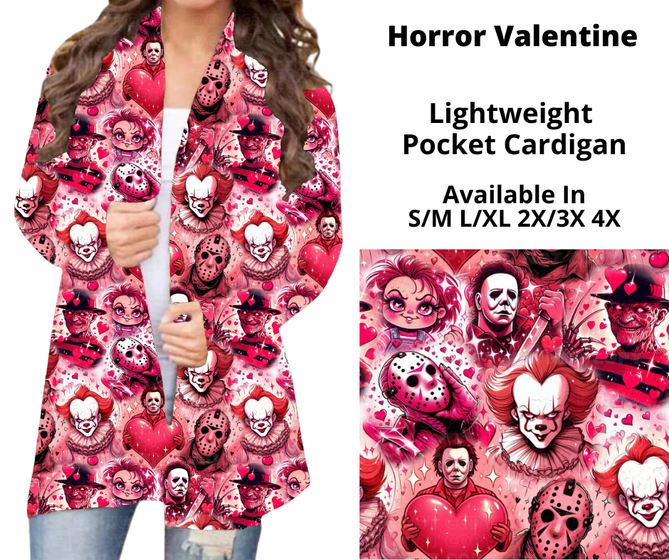 Preorder! Closes 11/20. ETA Jan. Horror Valentine Cardigan