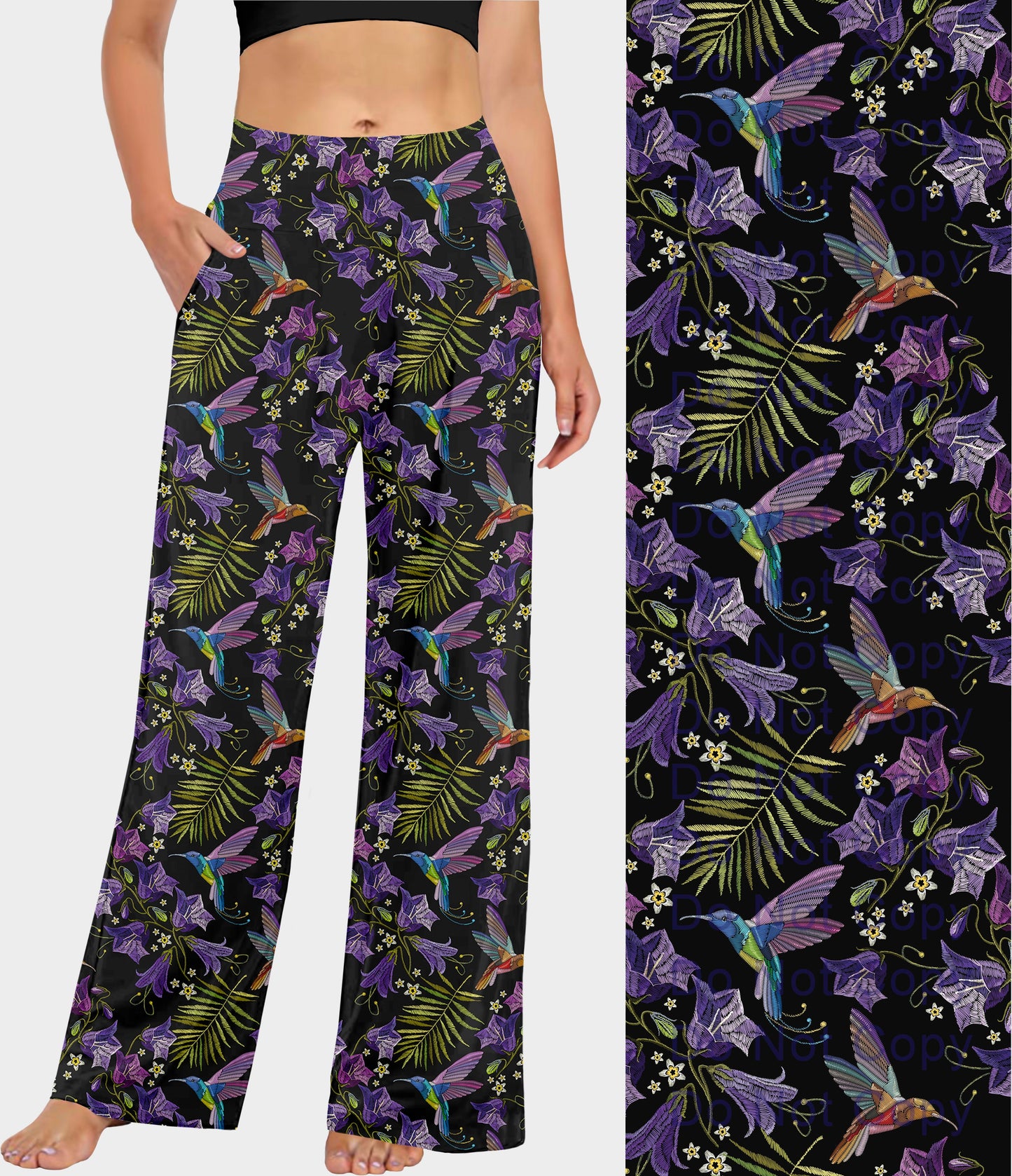 RTS - Hummingbird Bell Flowers Lounge Pants