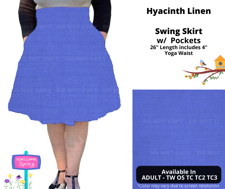 Preorder! Closes 1/15. ETA April. Hyacinth Linen Swing Skirt