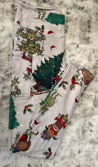 Christmas Thief Full Length Leggings With Pockets