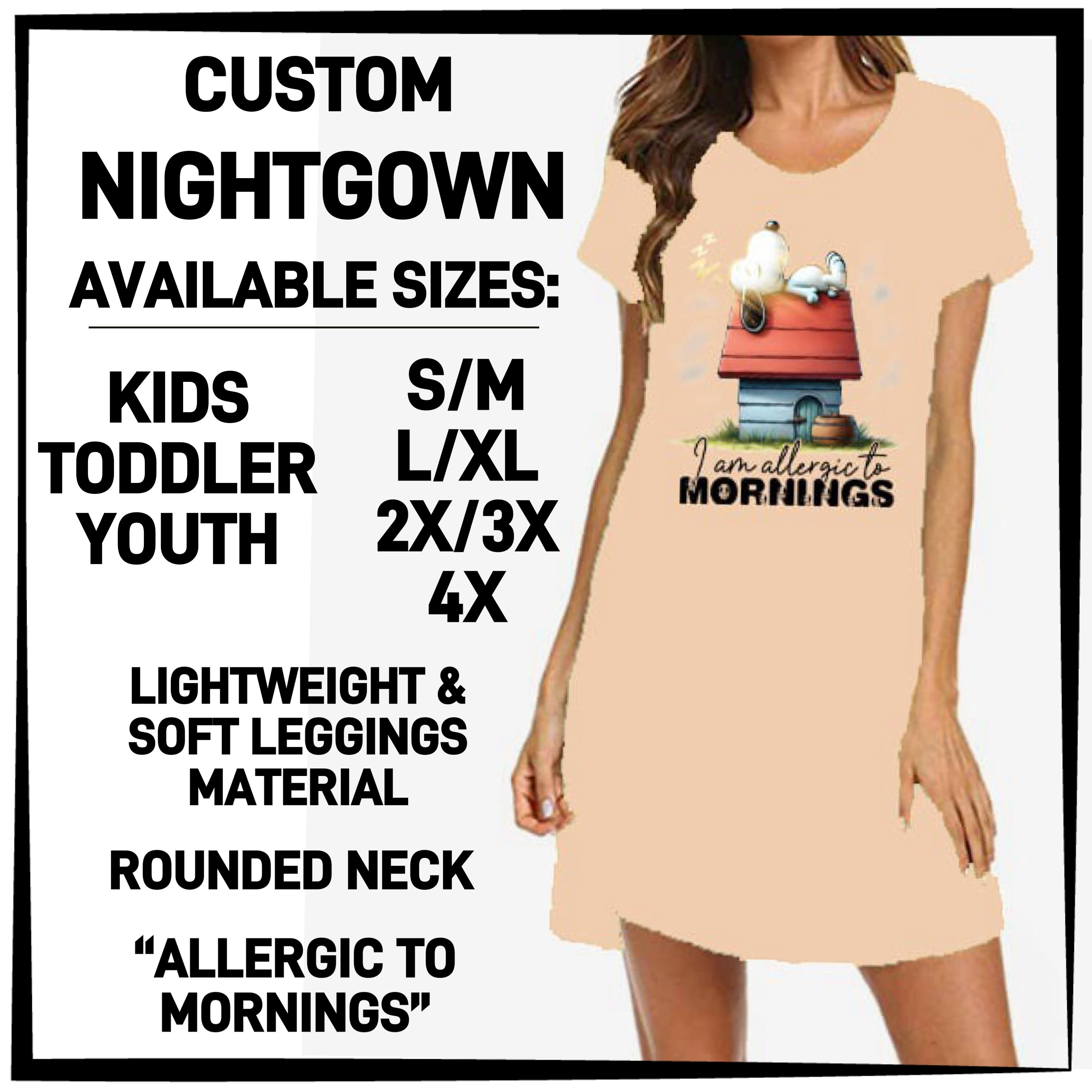 N6GB - Allergic to Mornings Nightgown - Preorder ETA: Mid-Feb