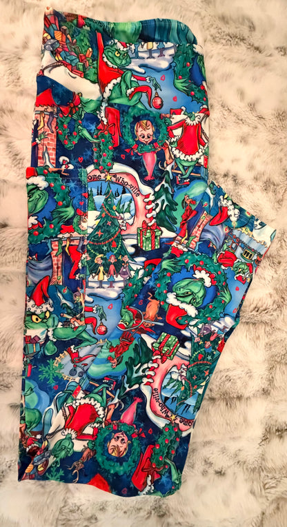 Christmas Village Full Length Leggings With Pockets
