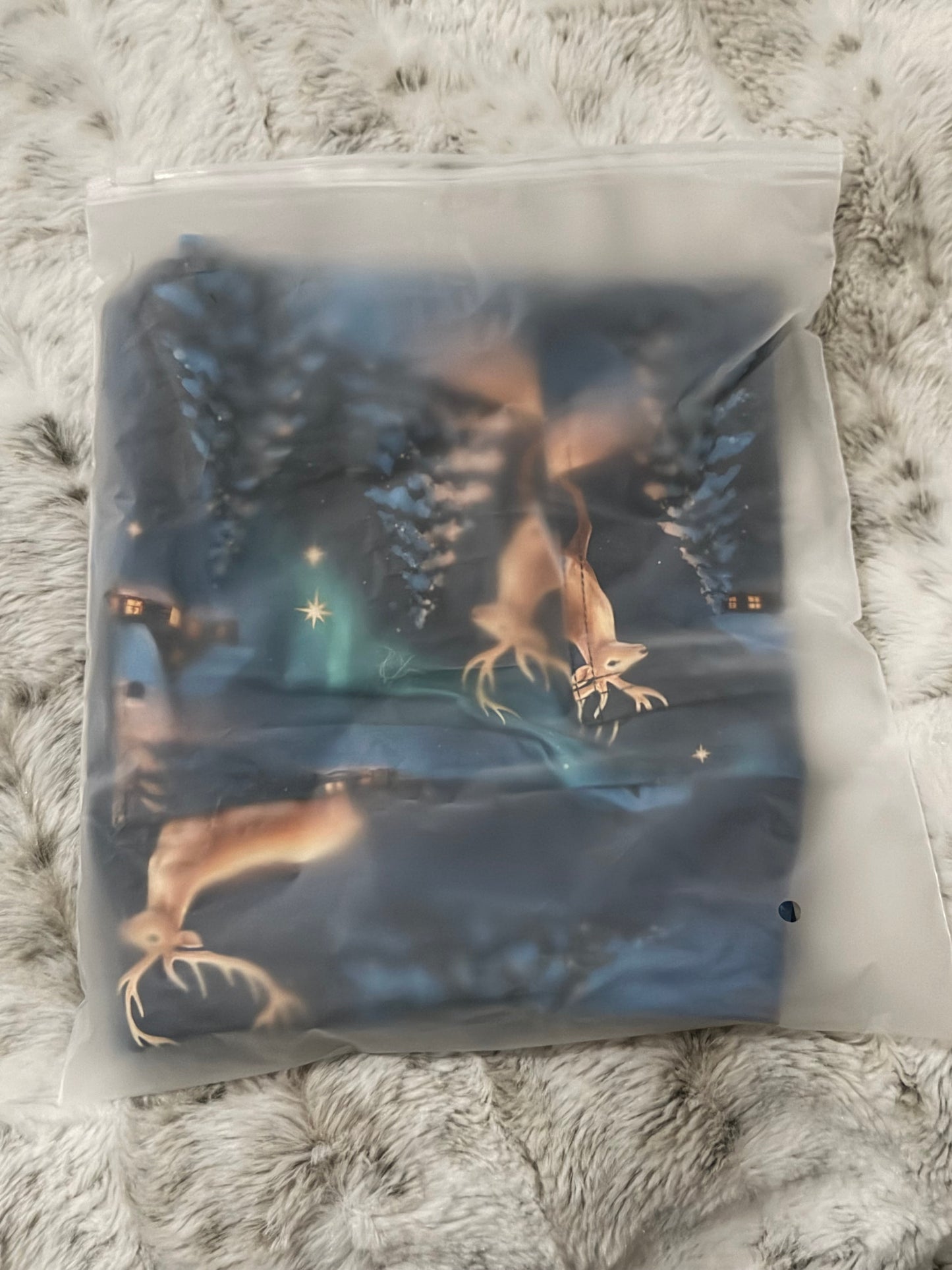 Golden Reindeer Full Length Leggings With Pockets