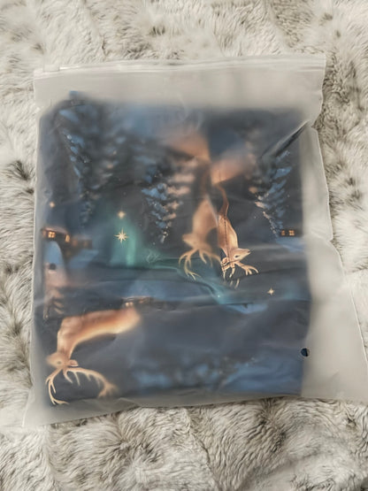 Golden Reindeer Full Length Leggings With Pockets