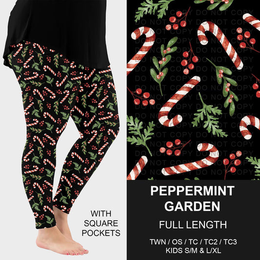 Peppermint Garden Full Length Leggings With Pockets