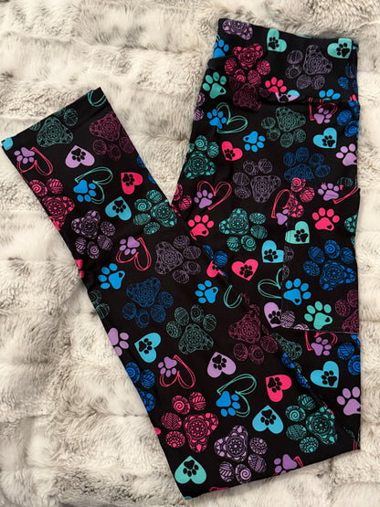 Love Paws Full Length Leggings With Pockets