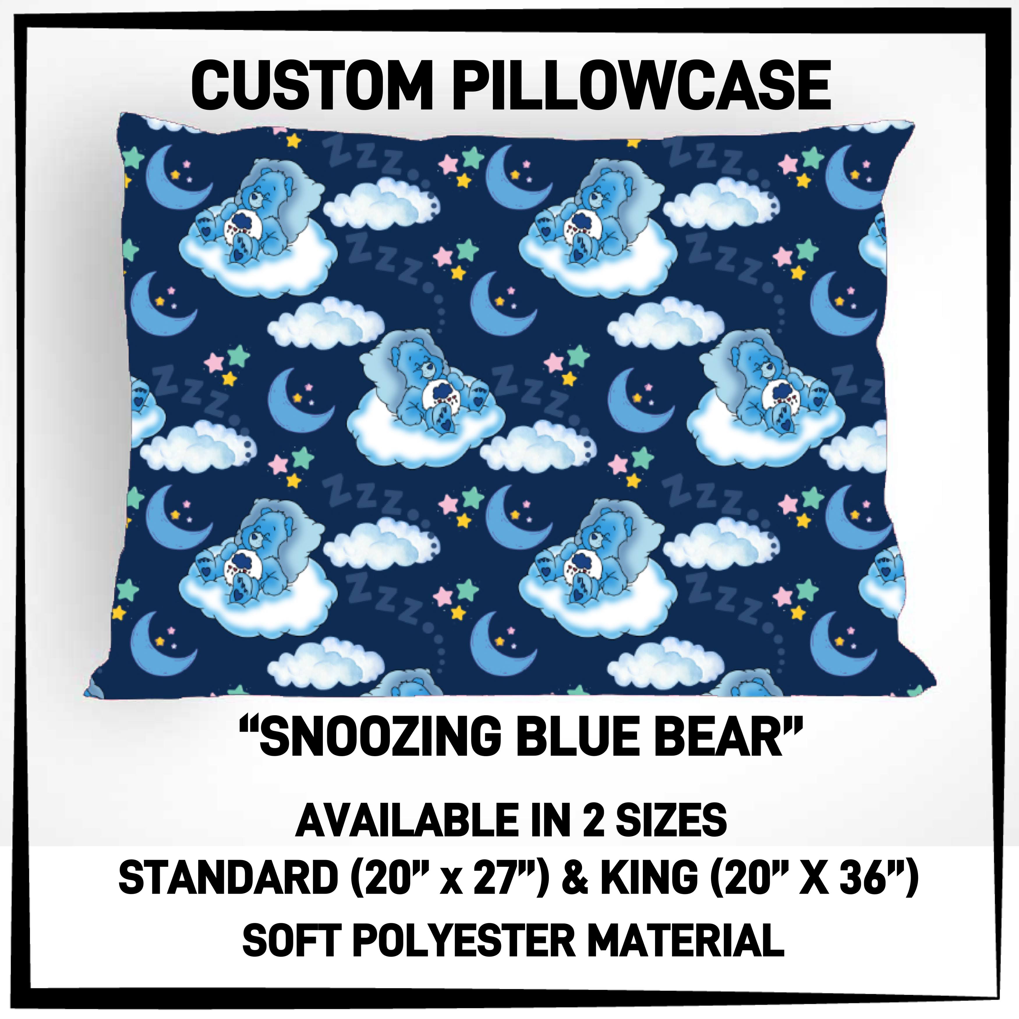 PW4C - Snoozing Blue Bear Pillowcase - Preorder ETA: Mid-Nov