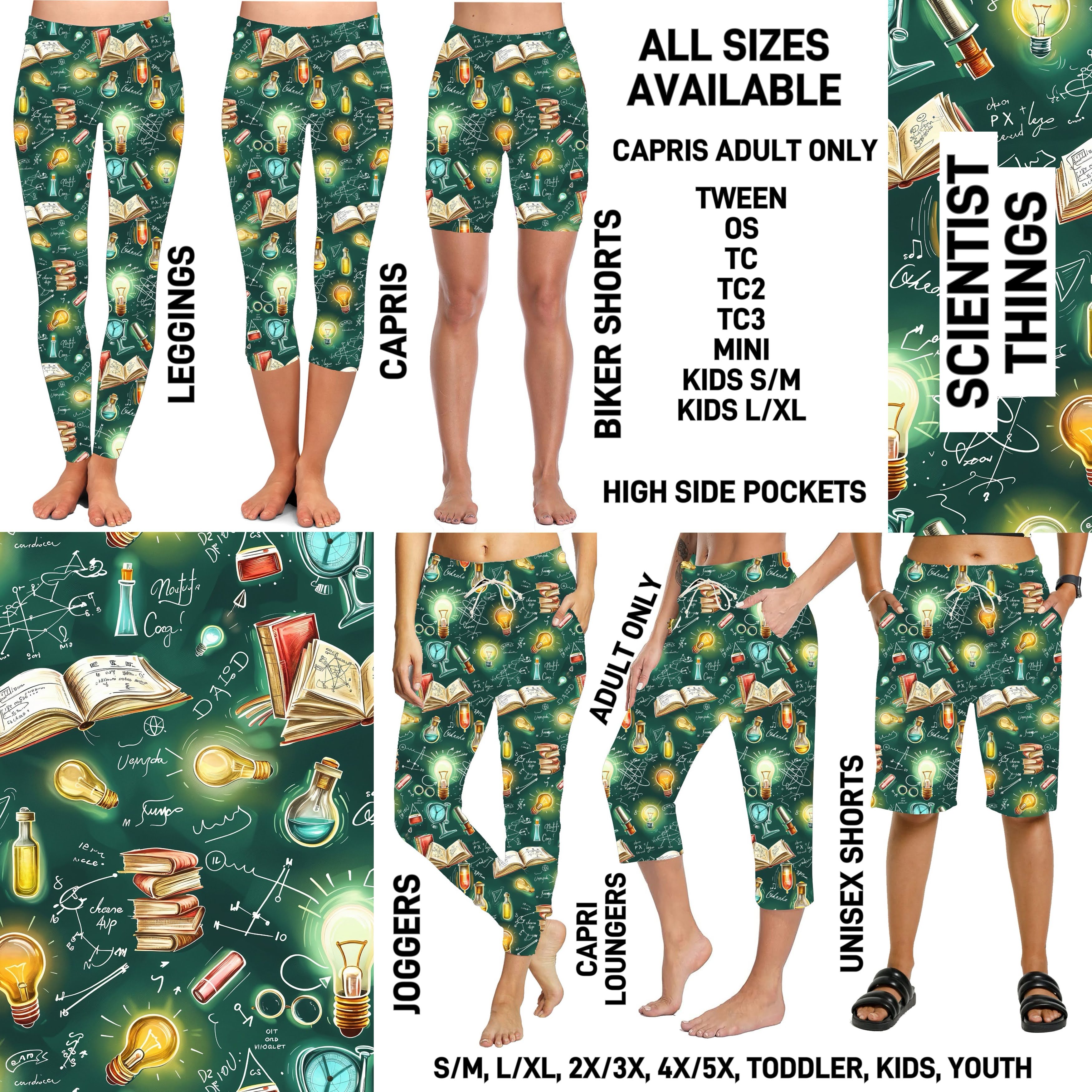 232BT - Scientist Things Full Joggers/Capri Loungers/Unisex Shorts - Preorder ETA: Mid-Nov