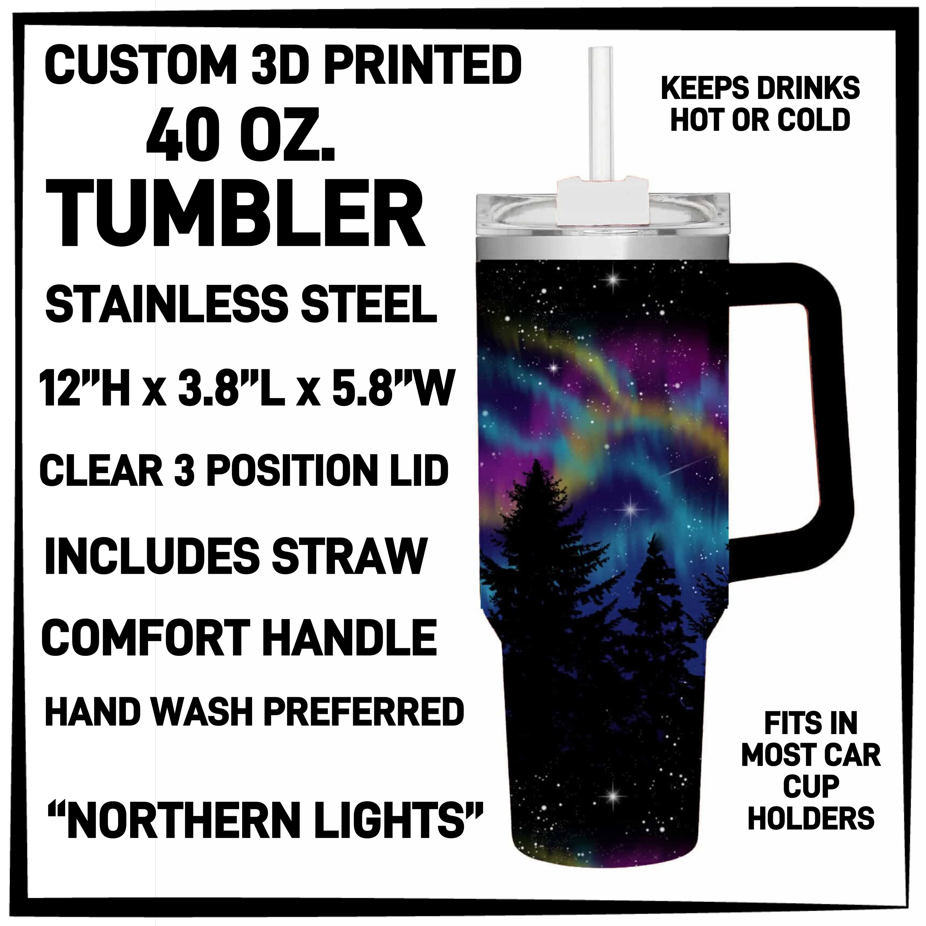 T4BM - Northern Lights 40oz Tumbler - Preorder ETA: Late Feb