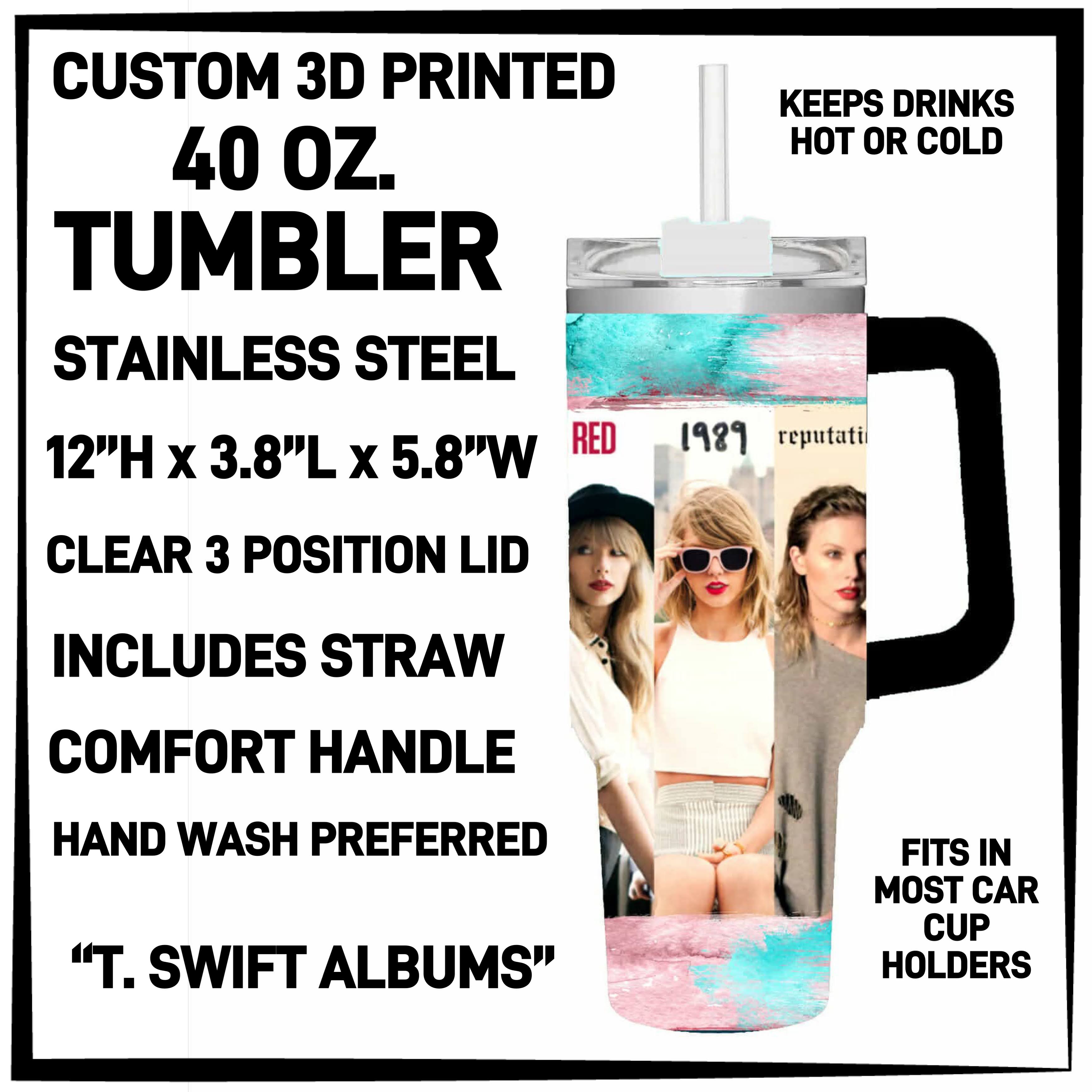 T4BM - T. Swift Albums 40oz Tumbler - Preorder ETA: Late Feb