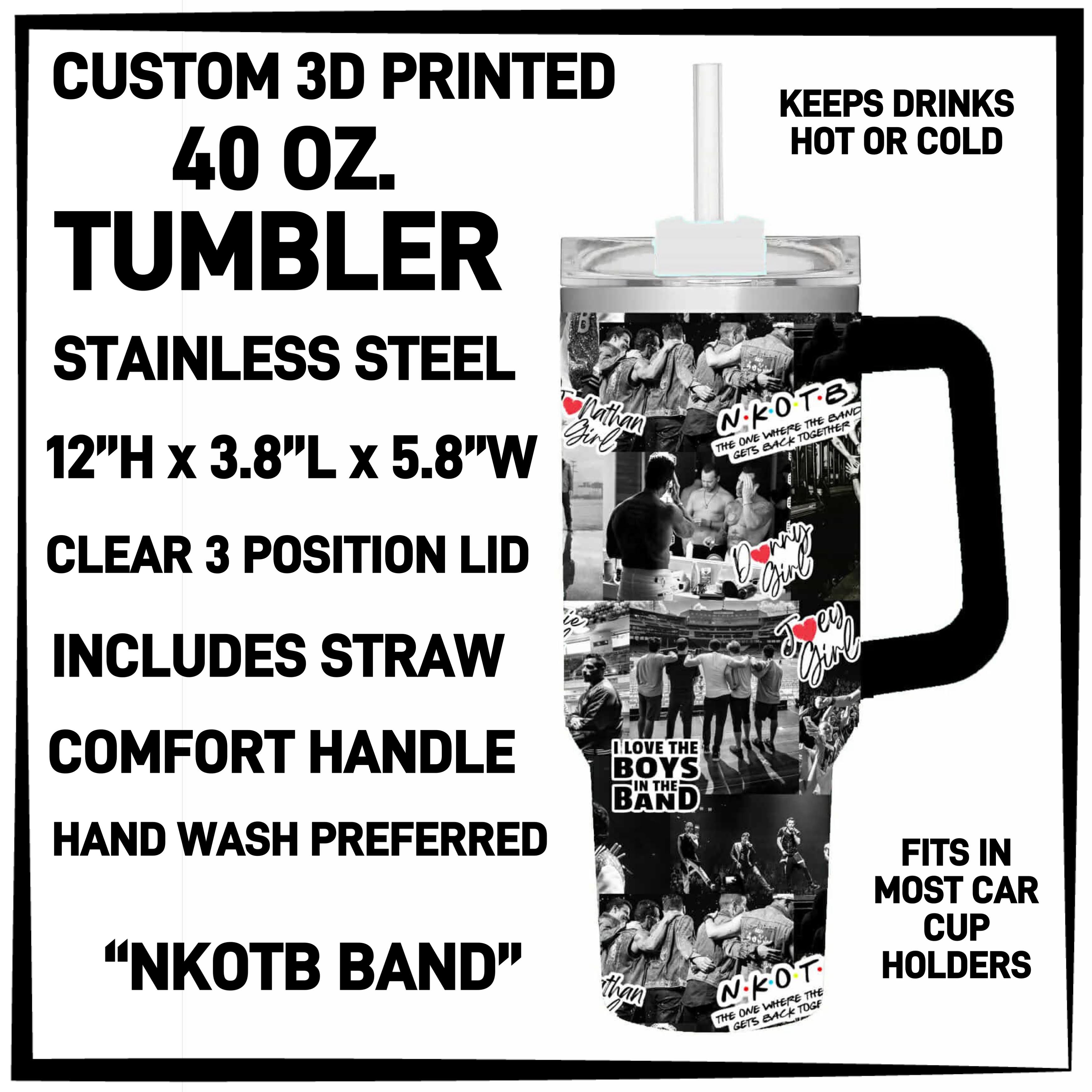 T4BM - NKOTB Band 40oz Tumbler - Preorder ETA: Late Feb