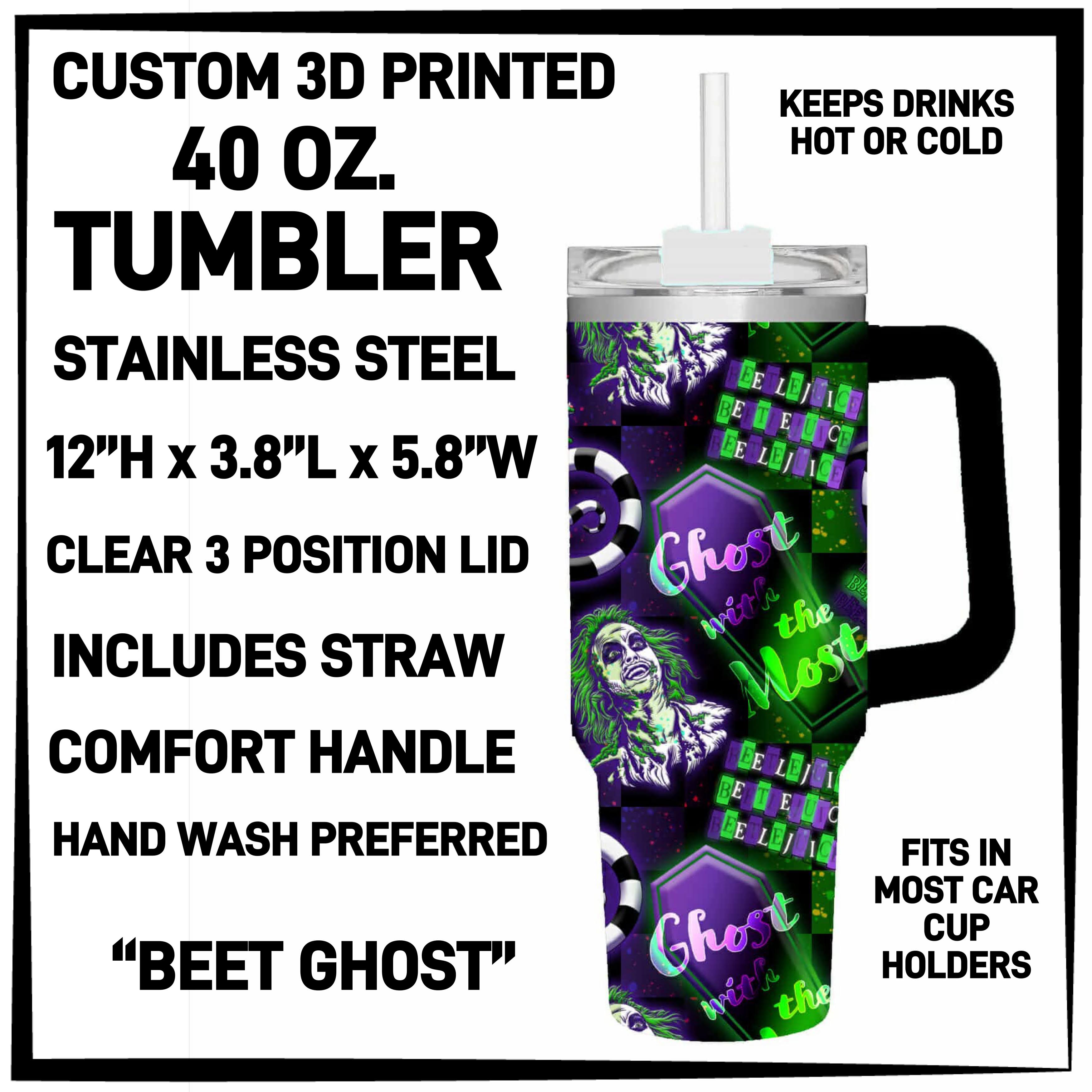 T4BM - Beet Ghost 40oz Tumbler - Preorder ETA: Late Feb