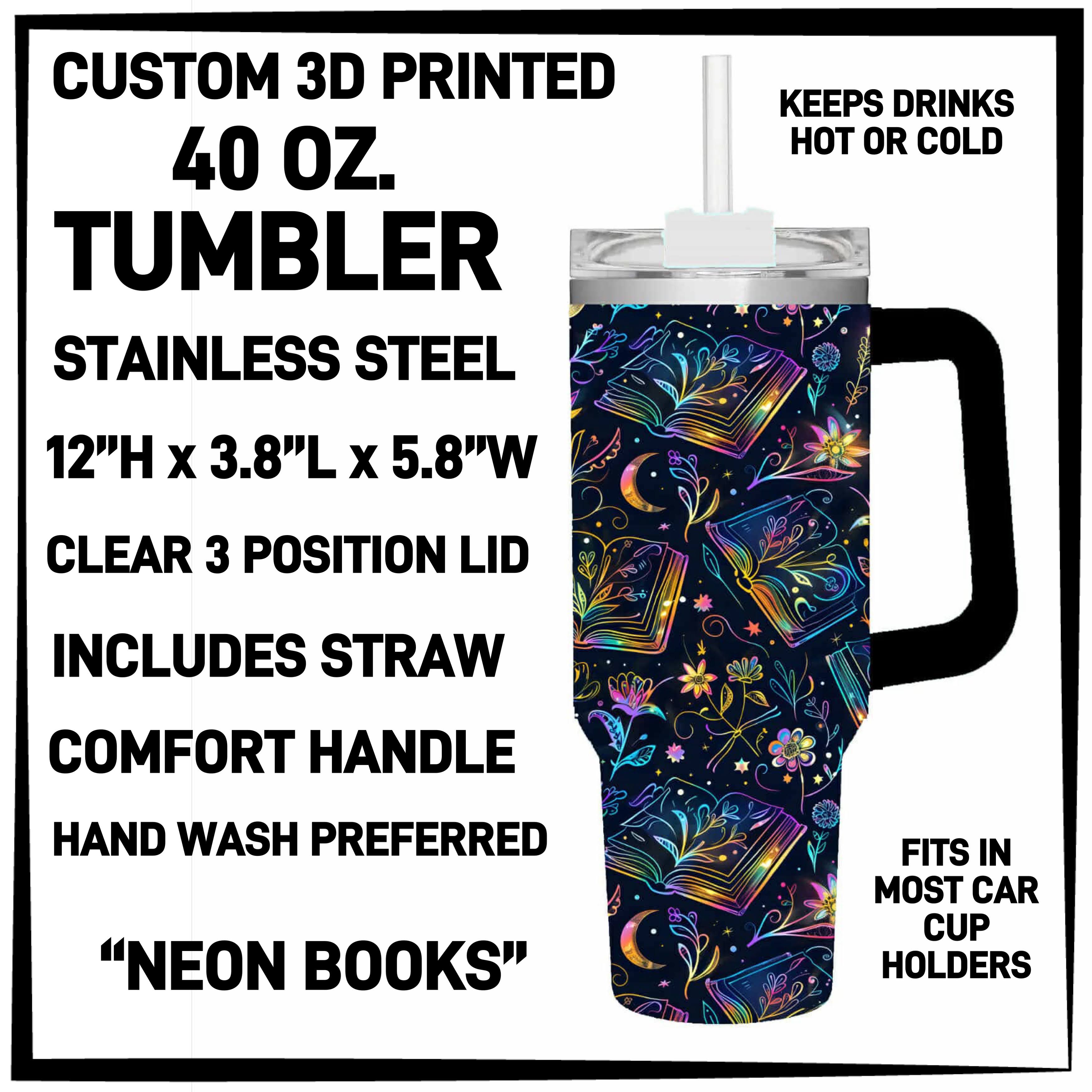 T4BM - Neon Books 40oz Tumbler - Preorder ETA: Late Feb