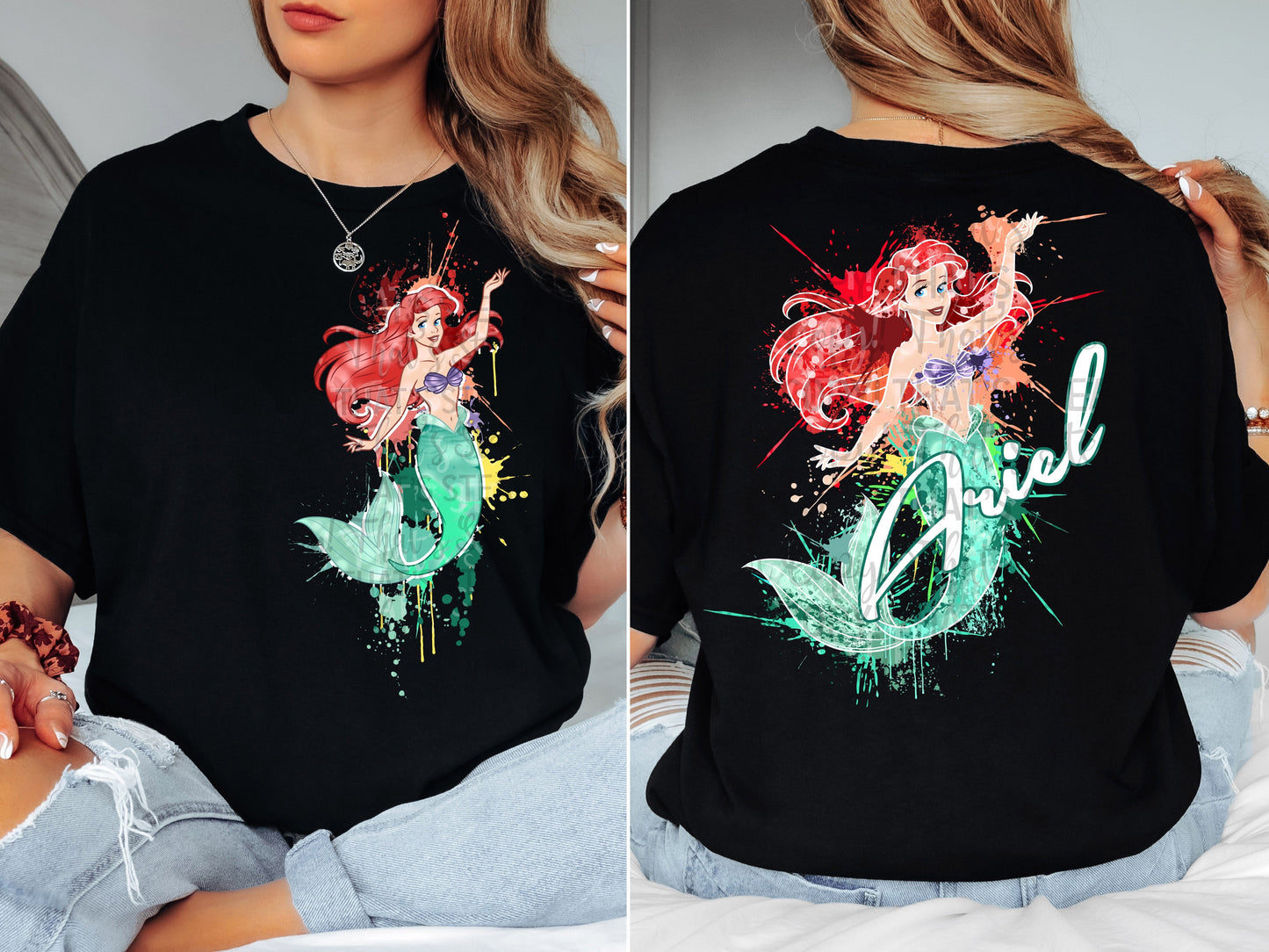 MERMAID SPLATTER DOUBLE SIDED TEE