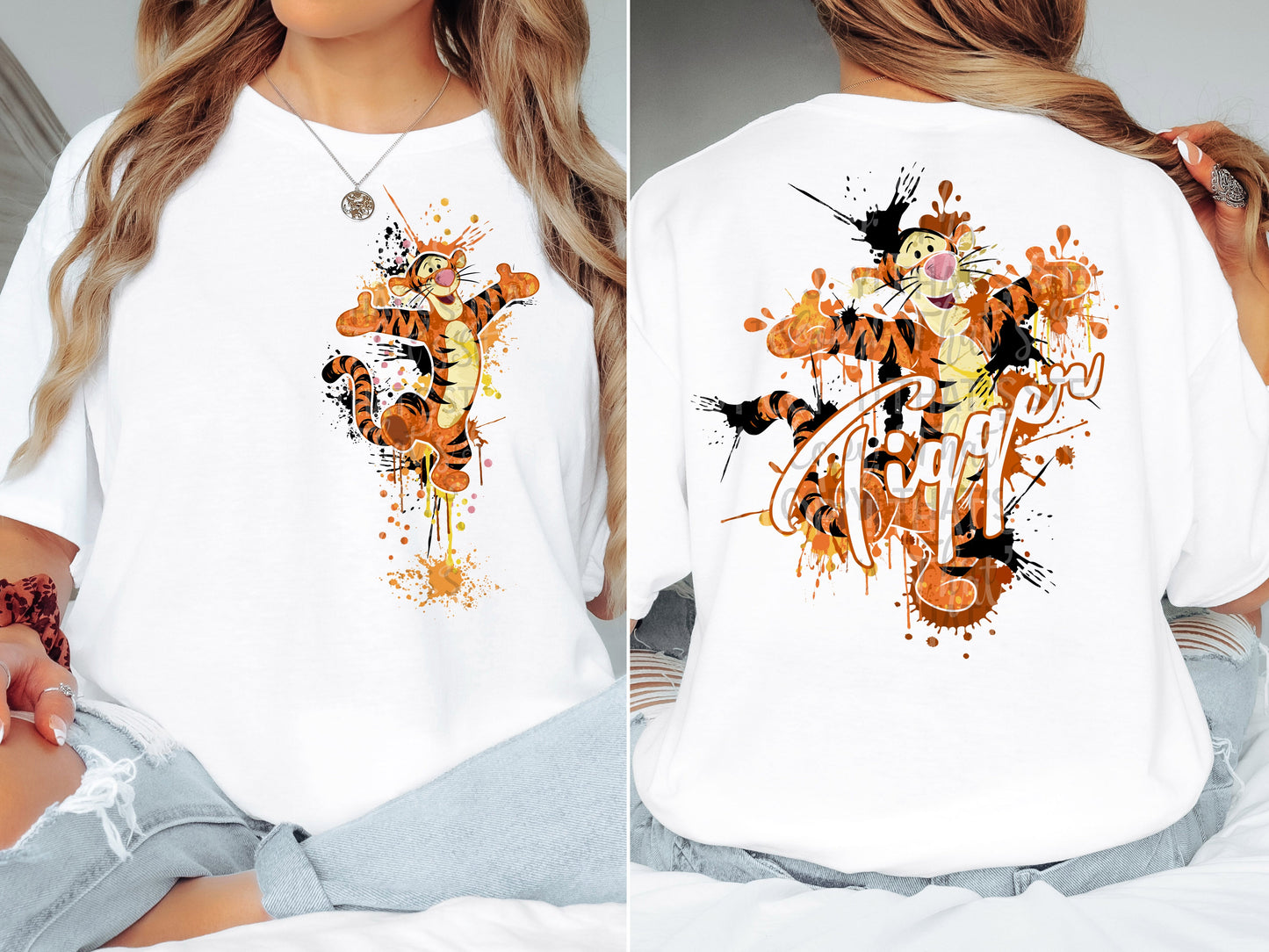 TIGER SPLATTER DOUBLE SIDED TEE