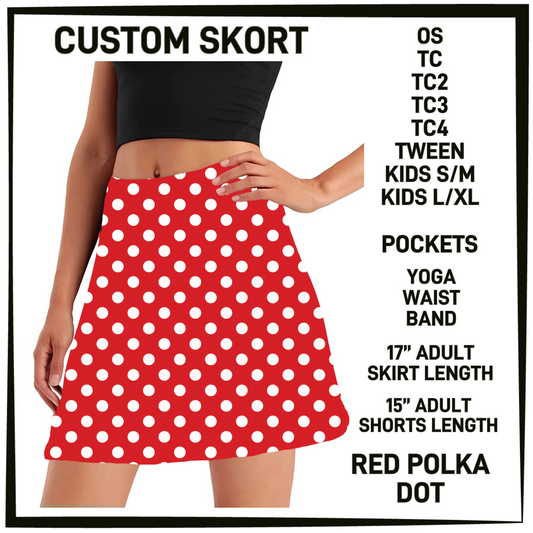 S9MG - Red Polka Dot Skort with Pockets - Preorder Closing 1/29 ETA: Late April