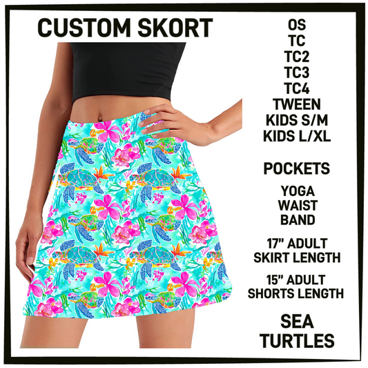 S9MG - Sea Turtles Skort with Pockets - Preorder Closing 1/29 ETA: Late April