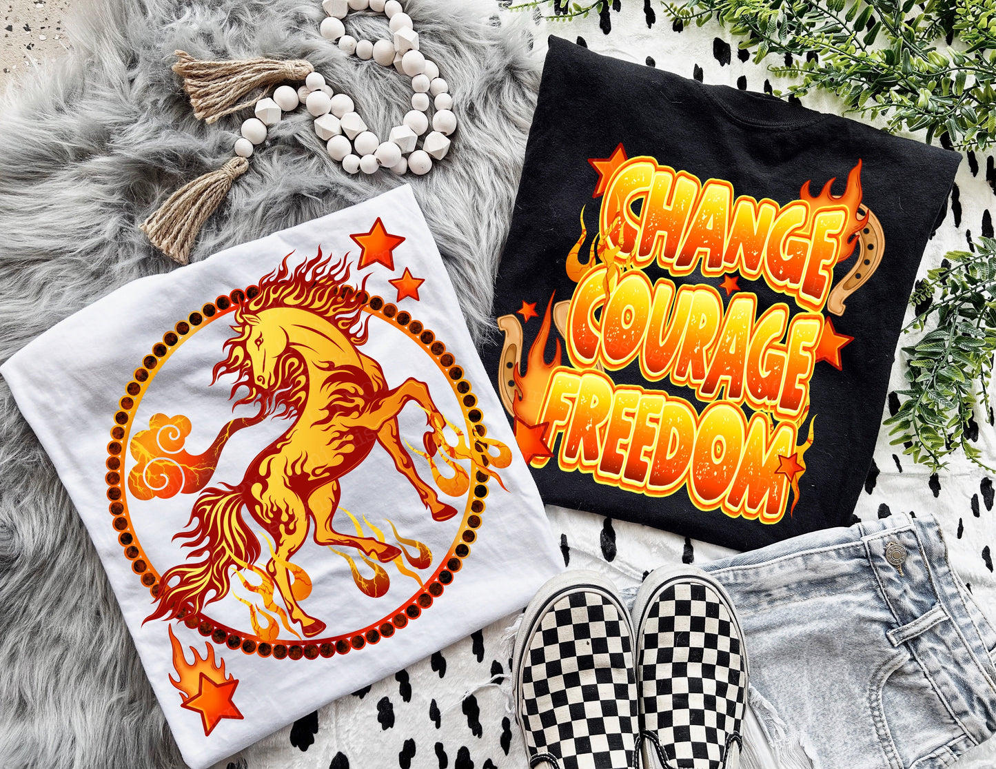 FLAME HORSE DOUBLE SIDED TEE