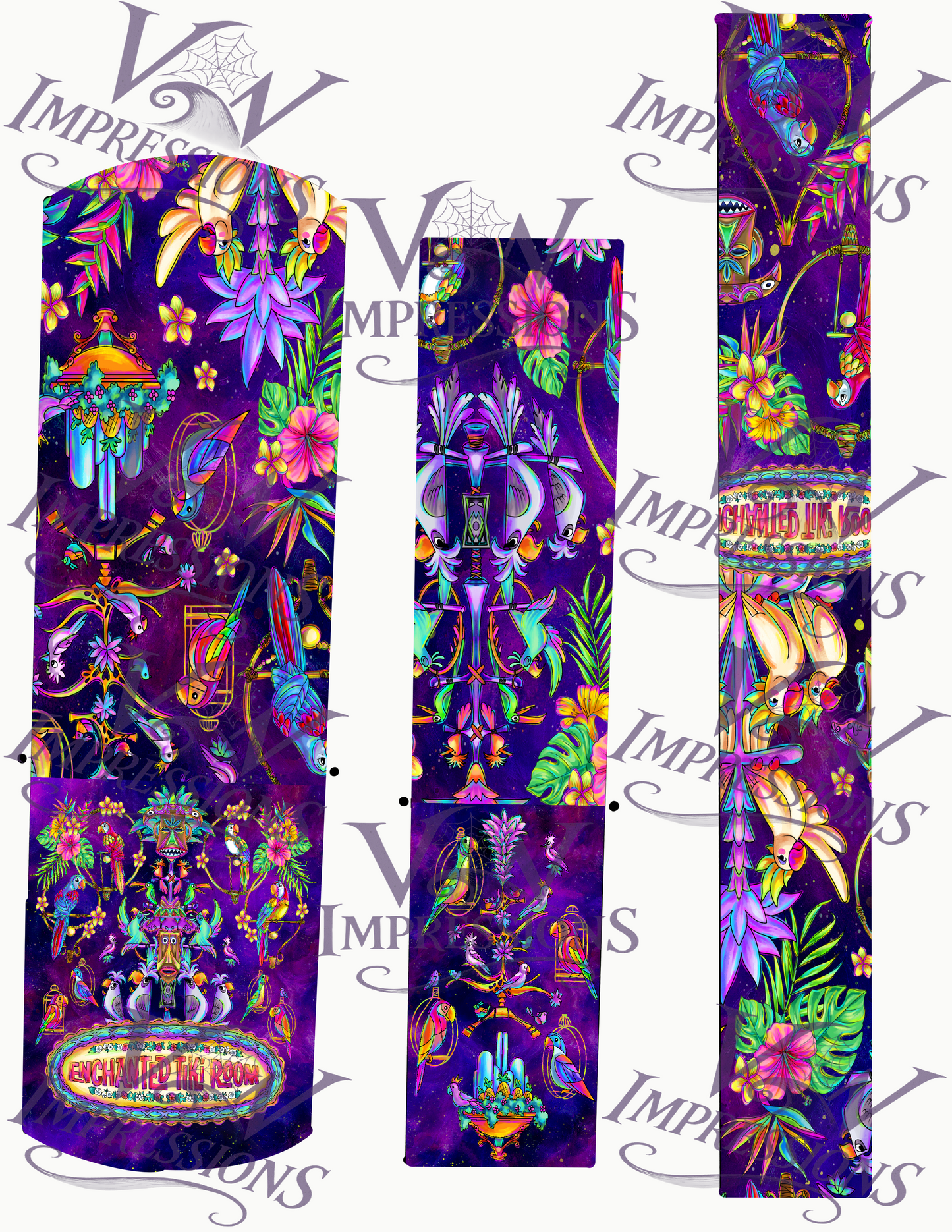 Inspired Tiki Room Key Chain Set