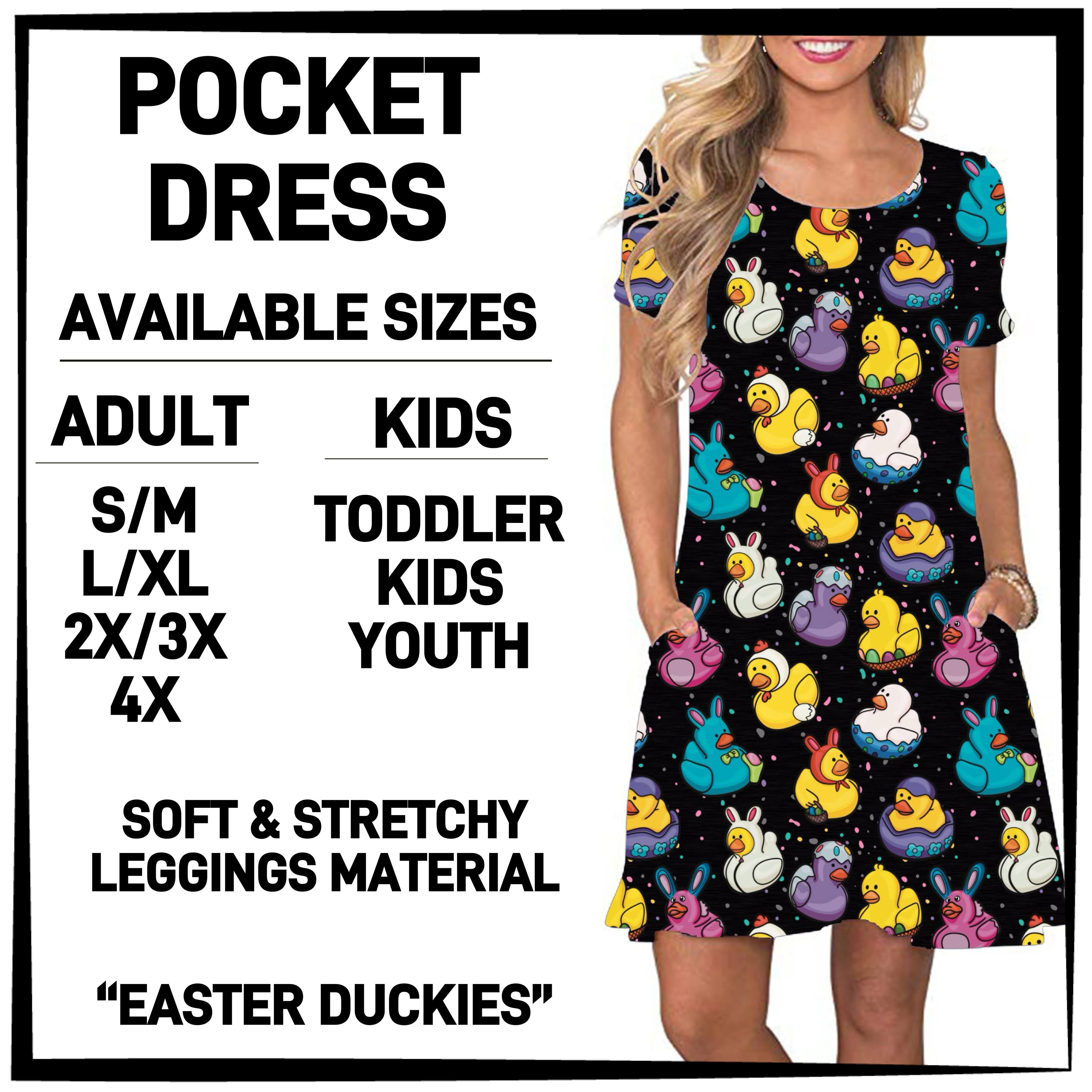 ES2T - Easter Duckies Pocket Dress - Preorder ETA: Mid March