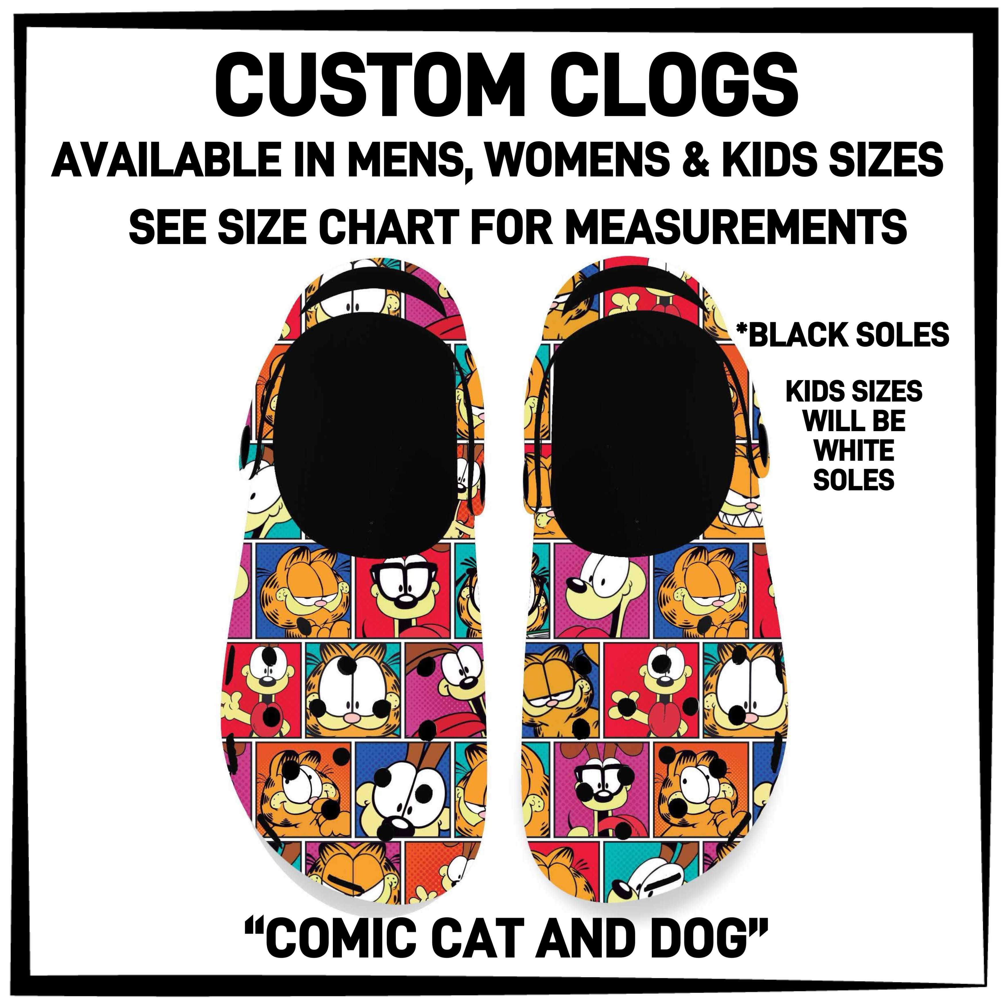 C5RK - Comic Cat and Dog Custom Clogs - Preorder ETA: Late March