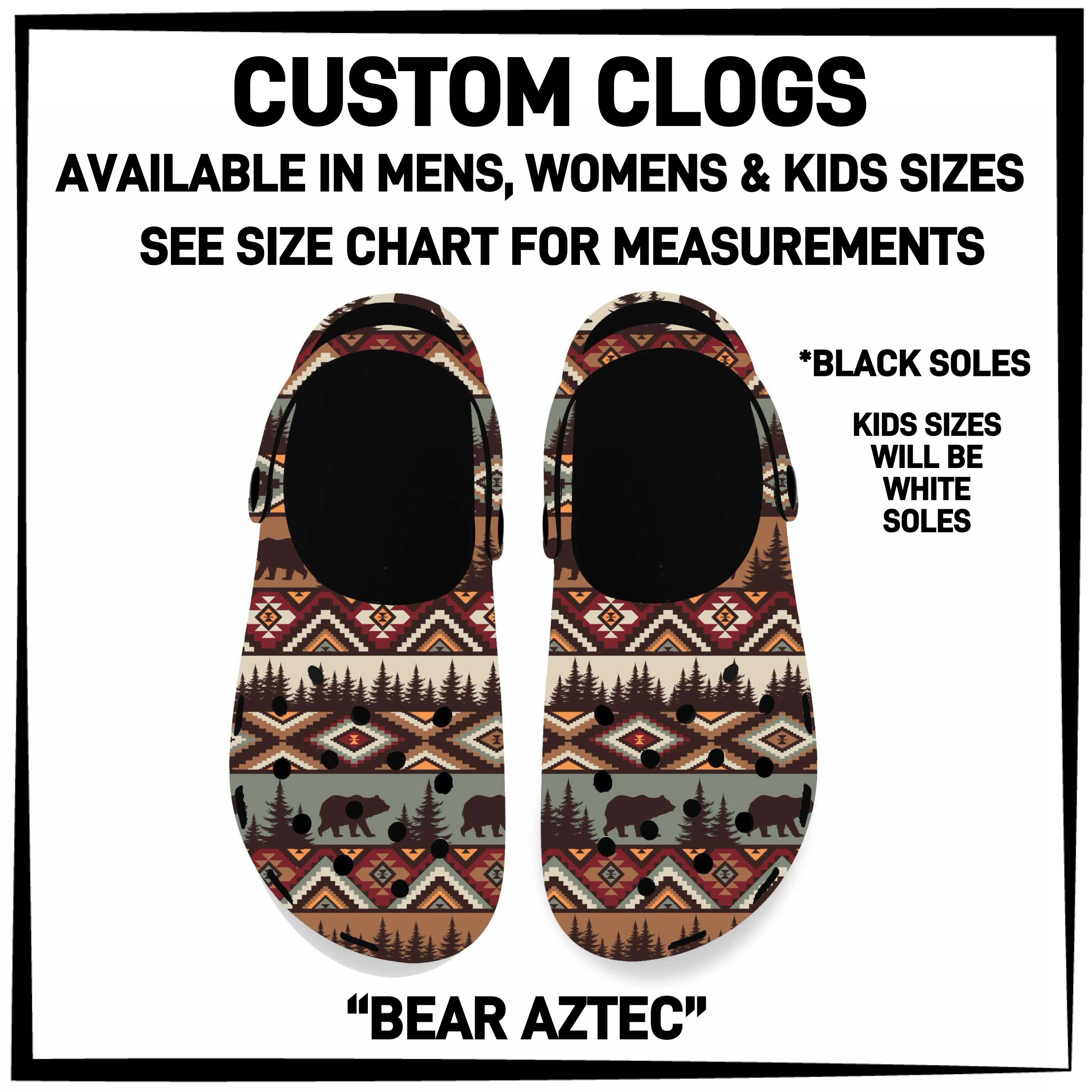 C5RK - Bear Aztec Custom Clogs - Preorder ETA: Late March