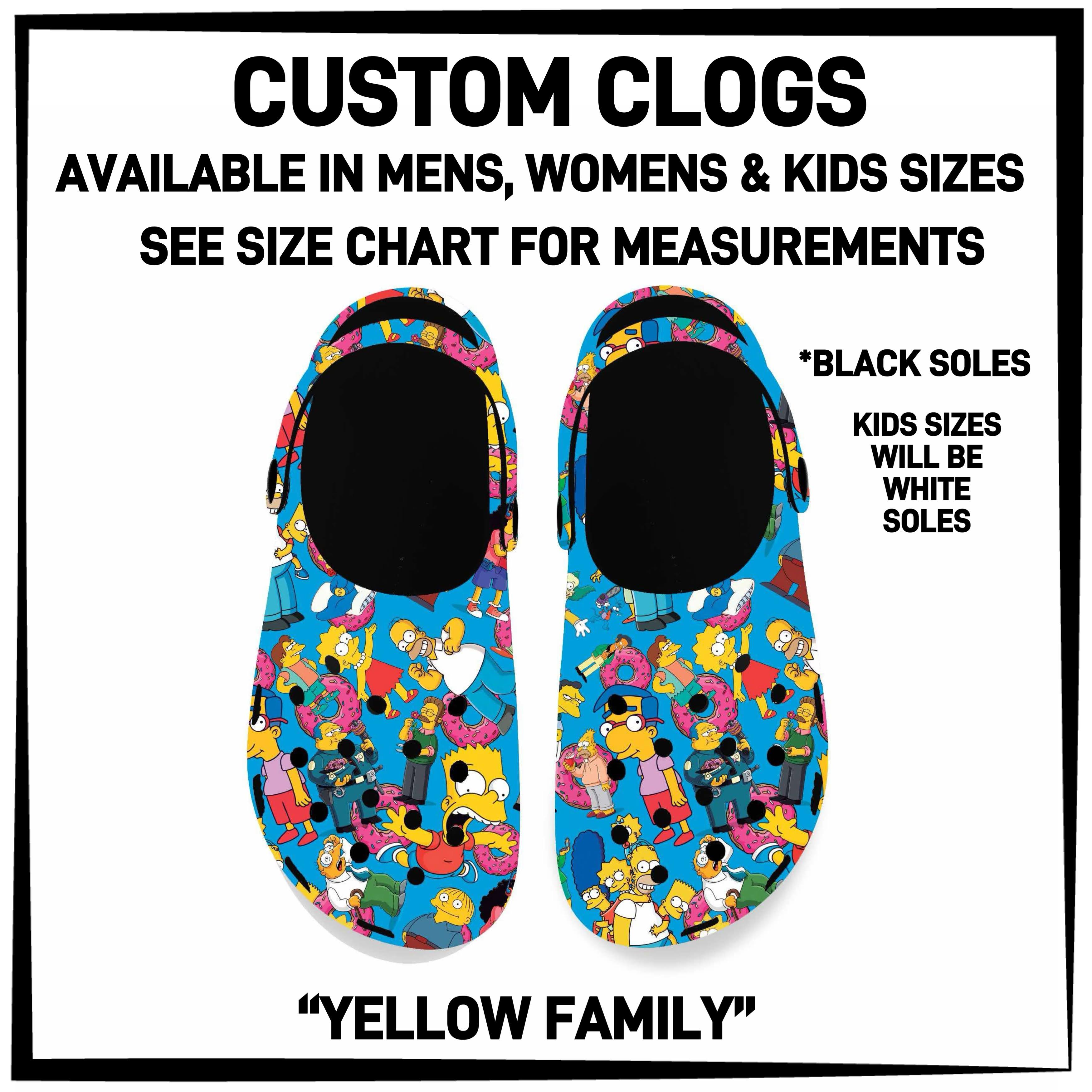 C5RK - Yellow Family Custom Clogs - Preorder ETA: Late March